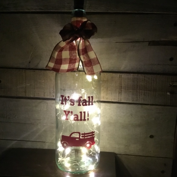 Handmade- ‘It’s Fall Y’all’ wine bottle lantern - Picture 14 of 14